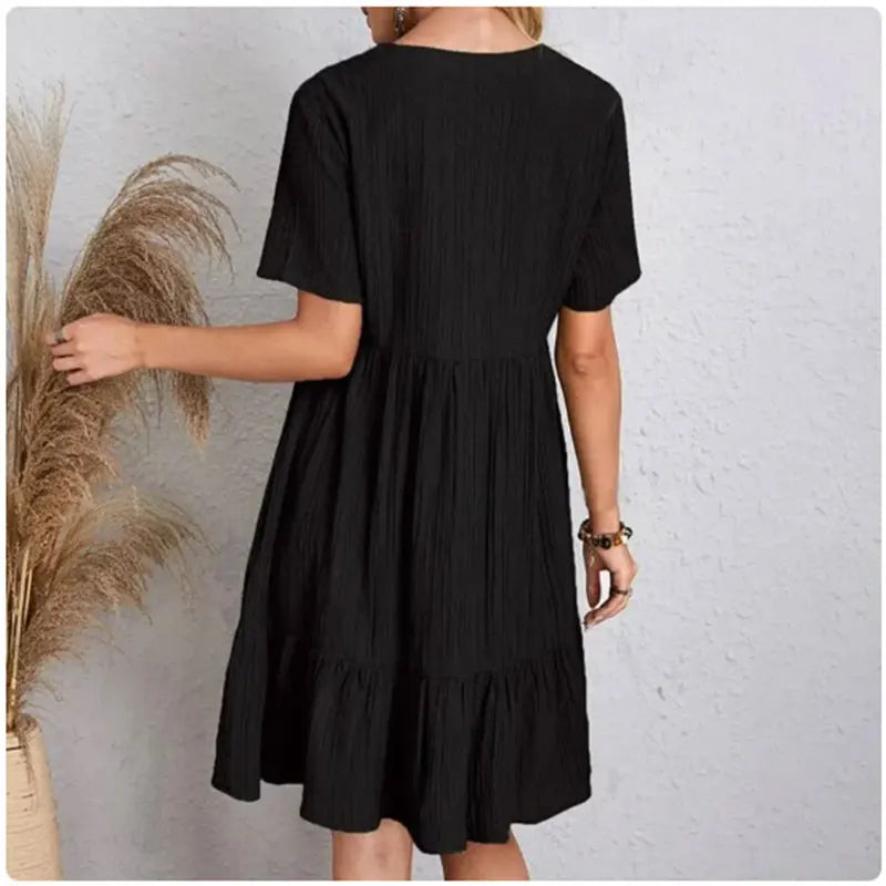 ROUSSEAU BORDEAUX | ROBE D'ÉTÉ CHIC À MANCHES COURTES POUR FEMME