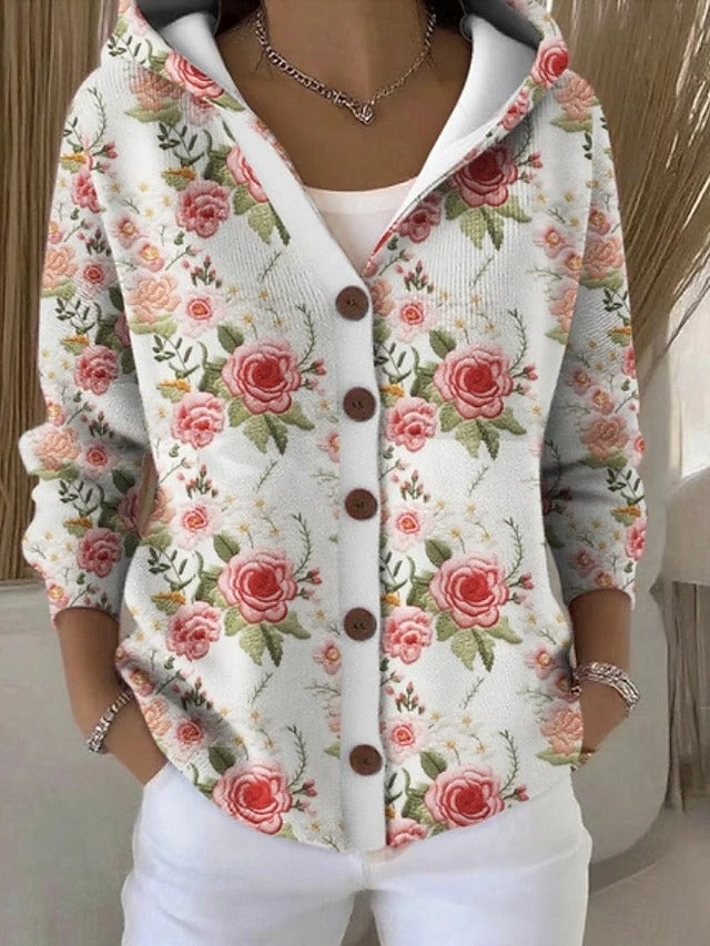 ROUSSEAU BORDEAUX | GILET À CAPUCHE PATCHWORK POUR FEMMES