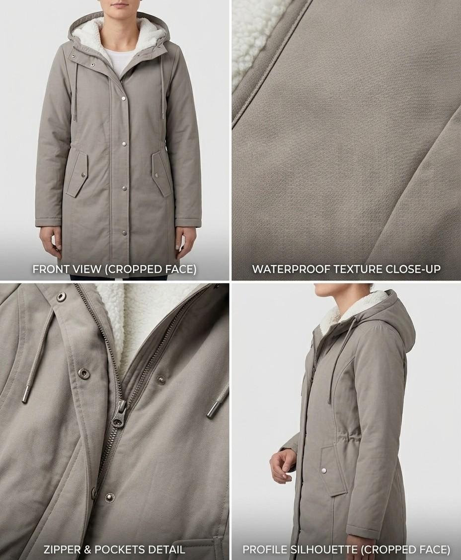 ROUSSEAU BORDEAUX| PARKA D'HIVER DOUBLÉE EN POLAIRE POUR FEMMES