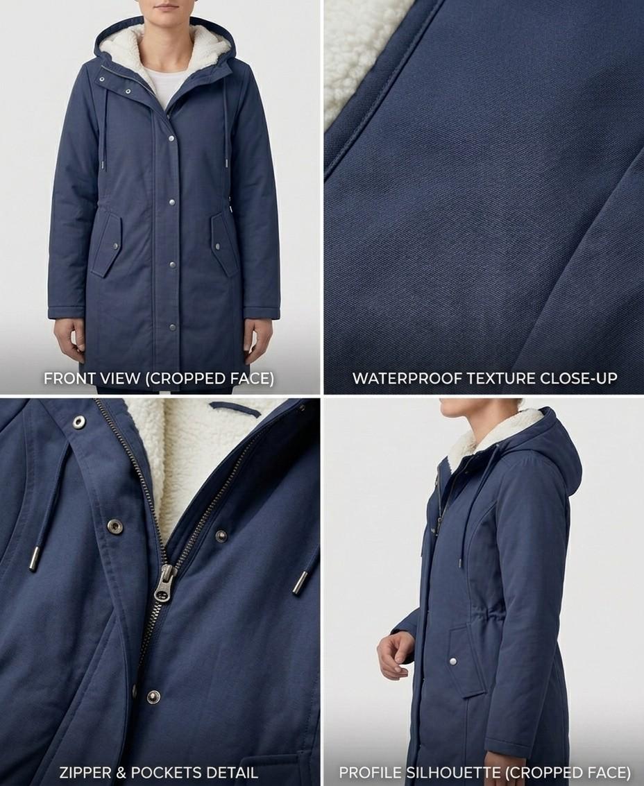 ROUSSEAU BORDEAUX| PARKA D'HIVER DOUBLÉE EN POLAIRE POUR FEMMES