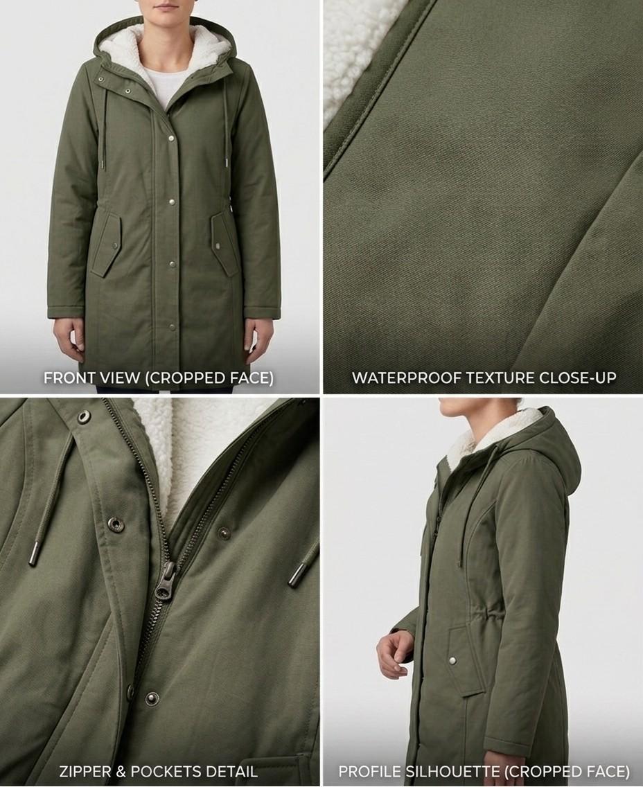 ROUSSEAU BORDEAUX| PARKA D'HIVER DOUBLÉE EN POLAIRE POUR FEMMES