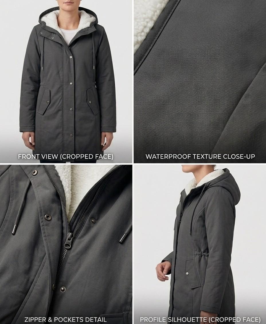 ROUSSEAU BORDEAUX| PARKA D'HIVER DOUBLÉE EN POLAIRE POUR FEMMES