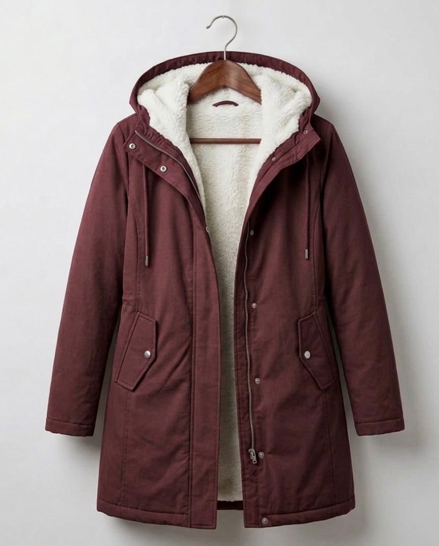 ROUSSEAU BORDEAUX| PARKA D'HIVER DOUBLÉE EN POLAIRE POUR FEMMES