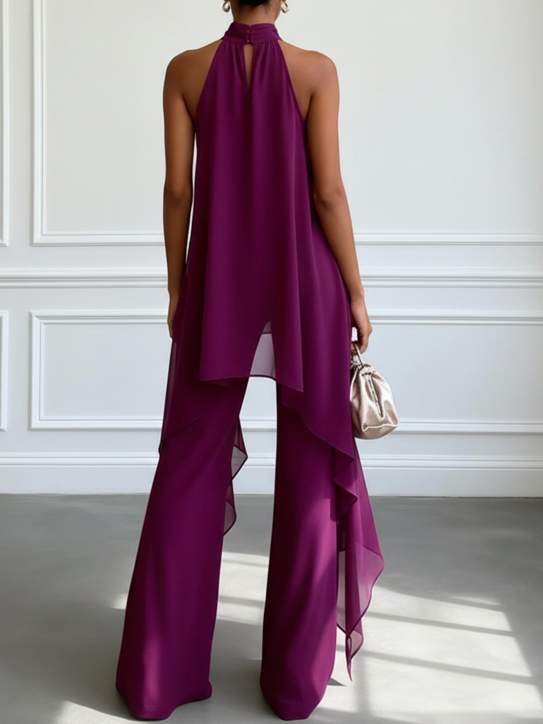 ROUSSEAU BORDEAUX | ENSEMBLE HALTER ÉLÉGANT POUR FEMMES