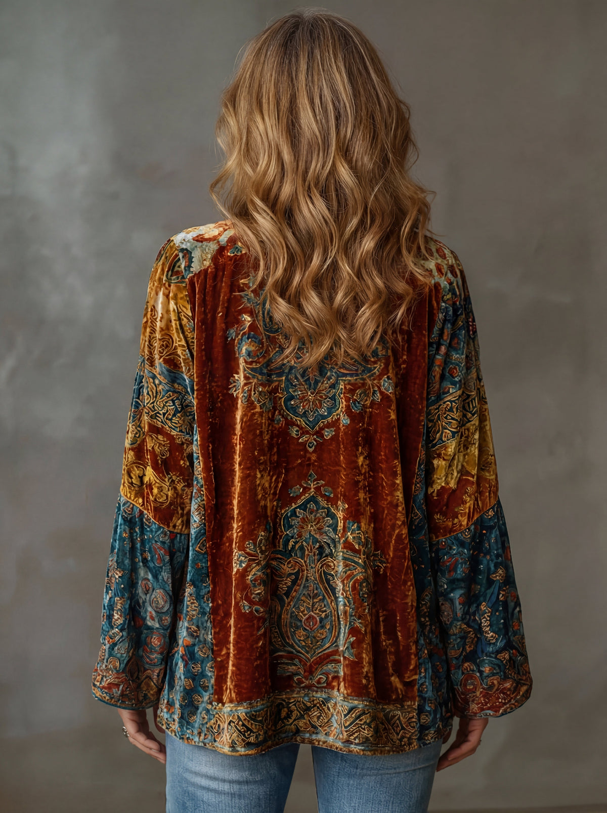 ROUSSEAU BORDEAUX | VESTE BOHO EN VELOURS POUR FEMMES