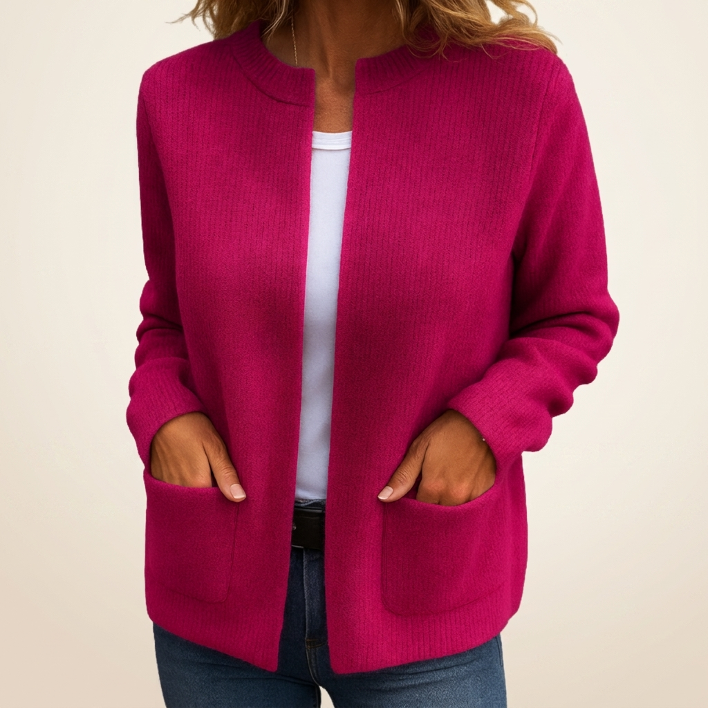 ROUSSEAU BORDEAUX | GILET EN TRICOT À FERMETURE ÉCLAIR POUR FEMMES