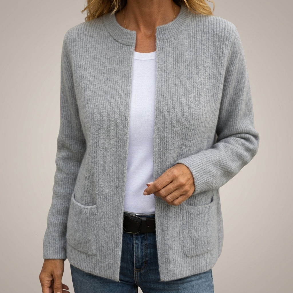 ROUSSEAU BORDEAUX | GILET EN TRICOT À FERMETURE ÉCLAIR POUR FEMMES