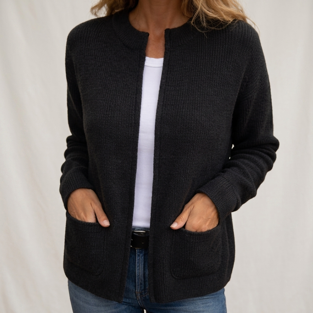 ROUSSEAU BORDEAUX | GILET EN TRICOT À FERMETURE ÉCLAIR POUR FEMMES