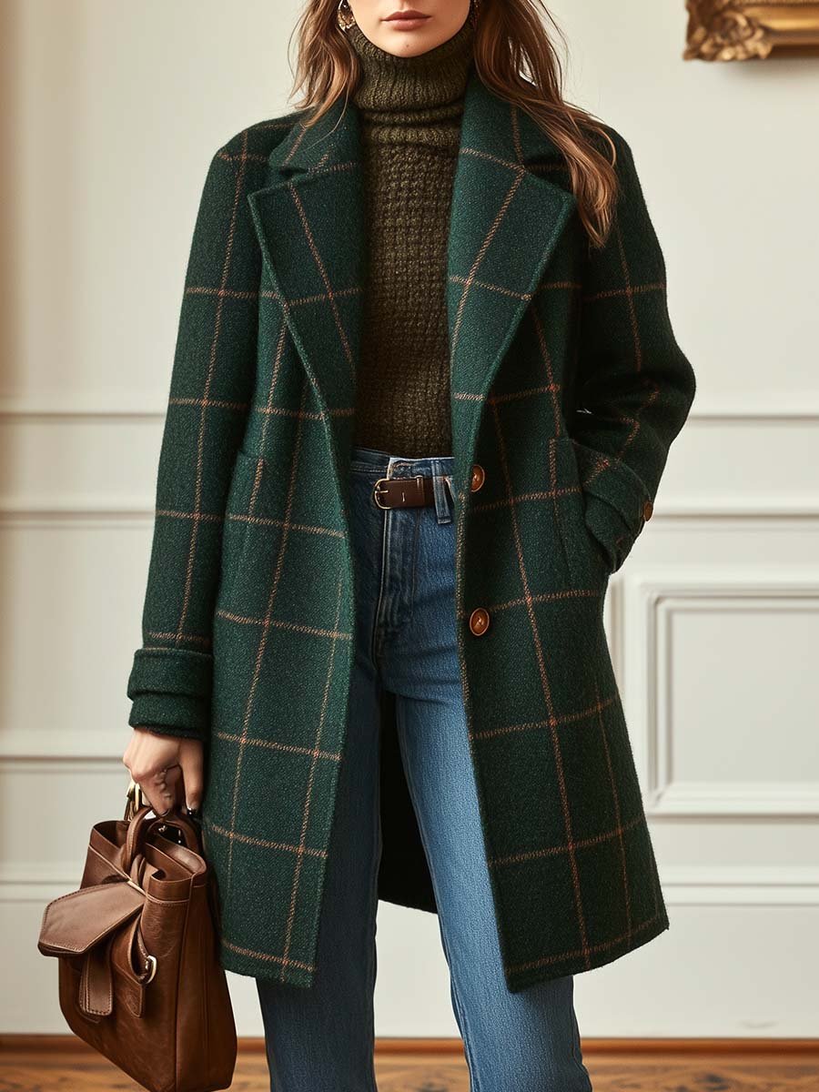 ROUSSEAU BORDEAUX | MANTEAU À CARREAUX POUR FEMMES