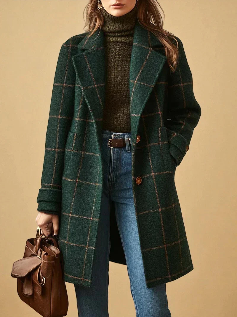 ROUSSEAU BORDEAUX | MANTEAU À CARREAUX POUR FEMMES