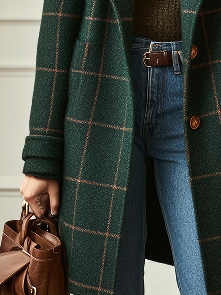 ROUSSEAU BORDEAUX | MANTEAU À CARREAUX POUR FEMMES