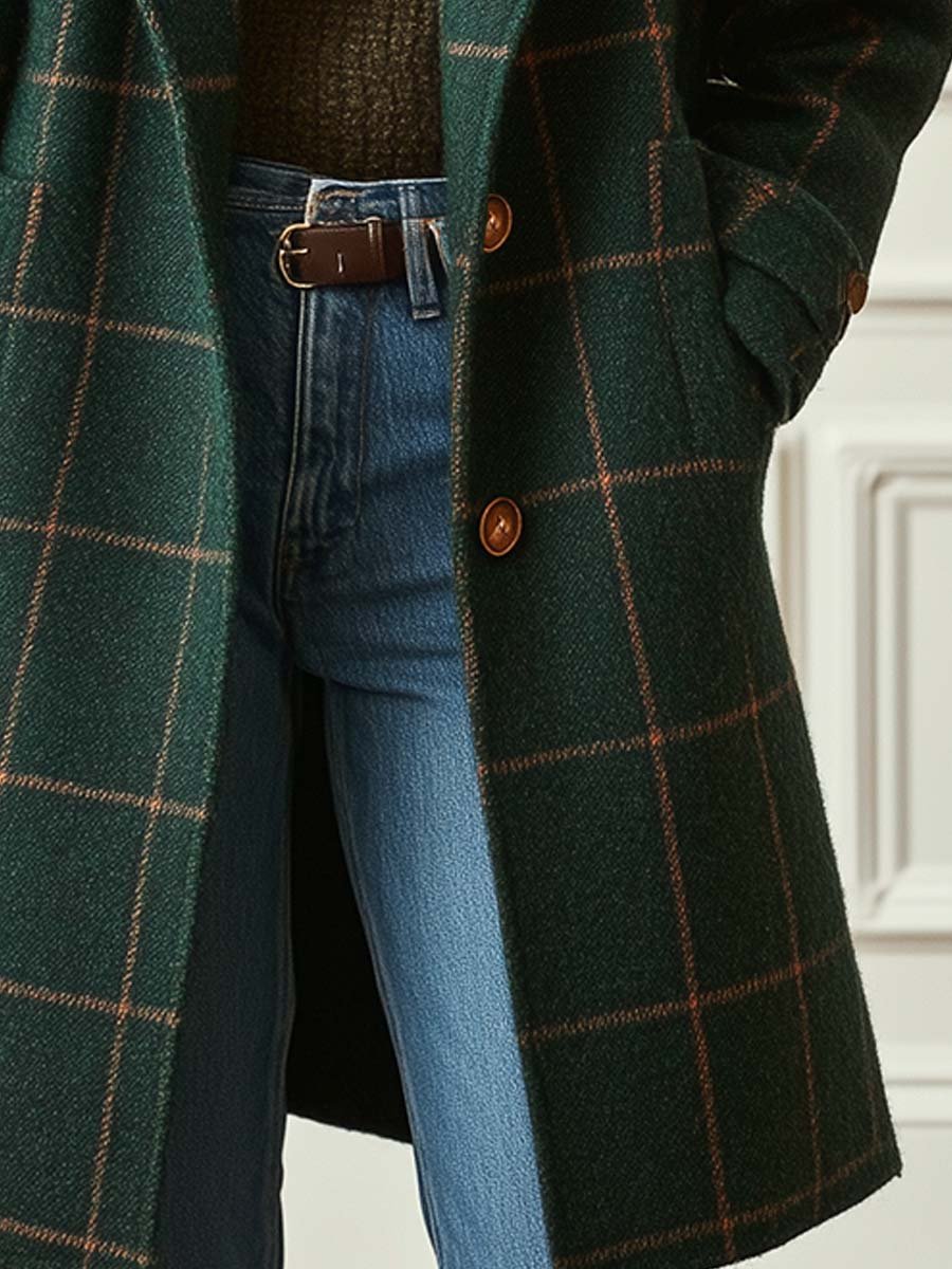 ROUSSEAU BORDEAUX | MANTEAU À CARREAUX POUR FEMMES