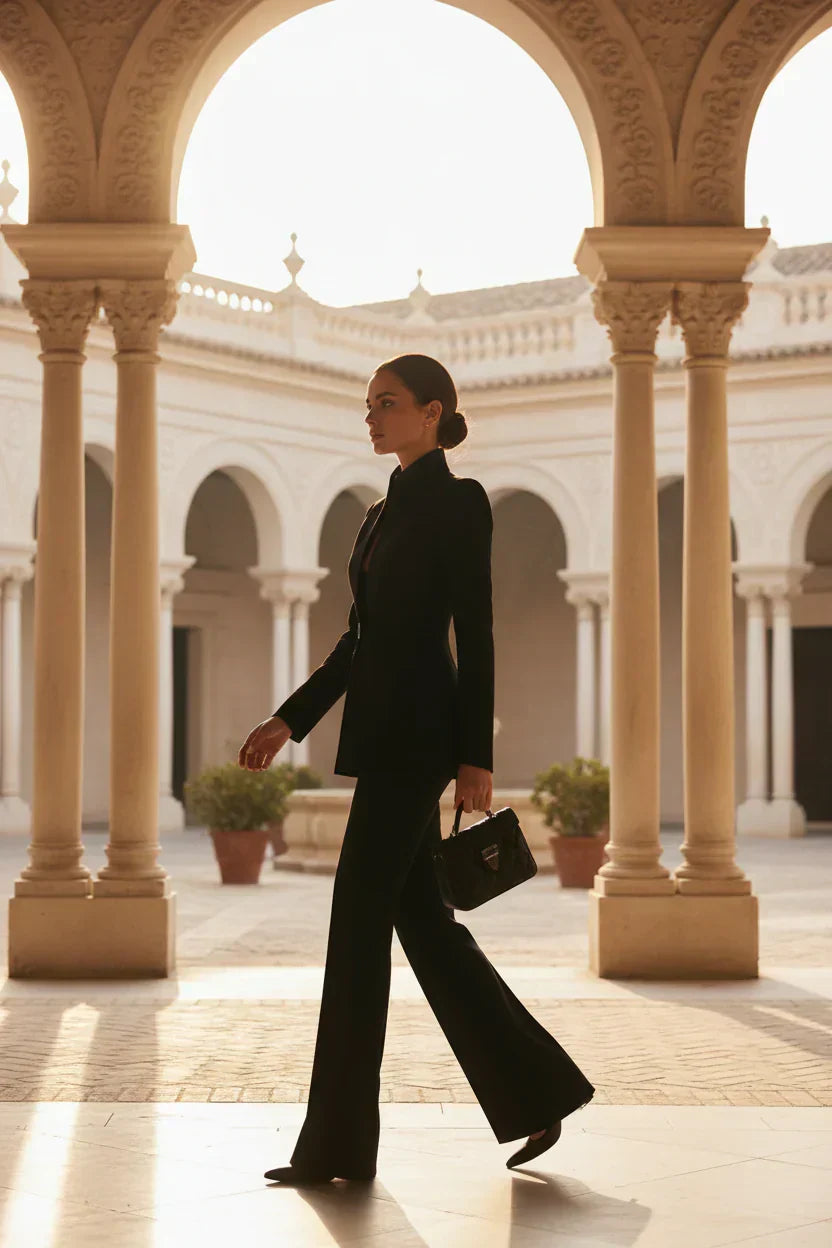 ROUSSEAU BORDEAUX | ENSEMBLE DE COSTUME FORMEL CHIC EN DEUX PIÈCES POUR FEMMES