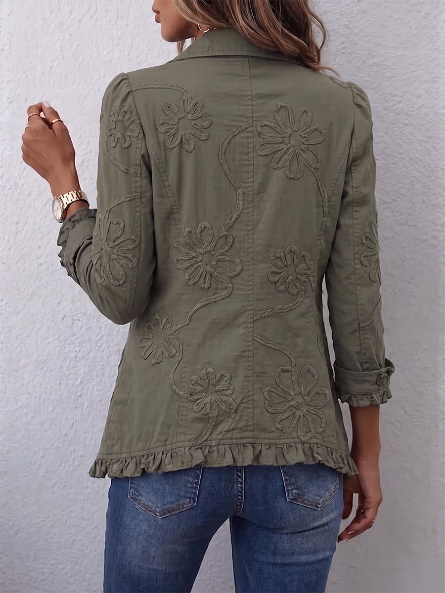 ROUSSEAU BORDEAUX | VESTE BRODÉE À VOLANTS POUR FEMMES