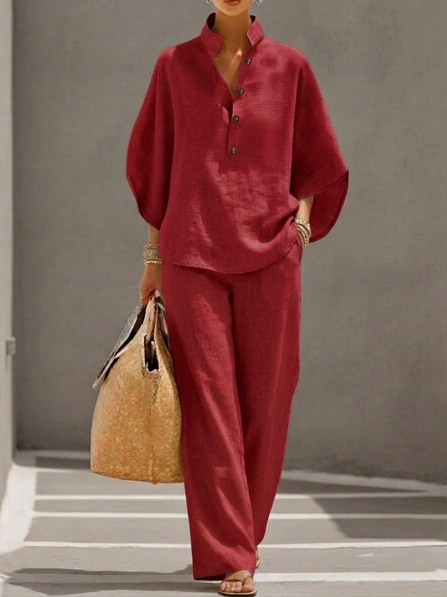 ROUSSEAU BORDEAUX | ENSEMBLE EN LIN POUR FEMMES