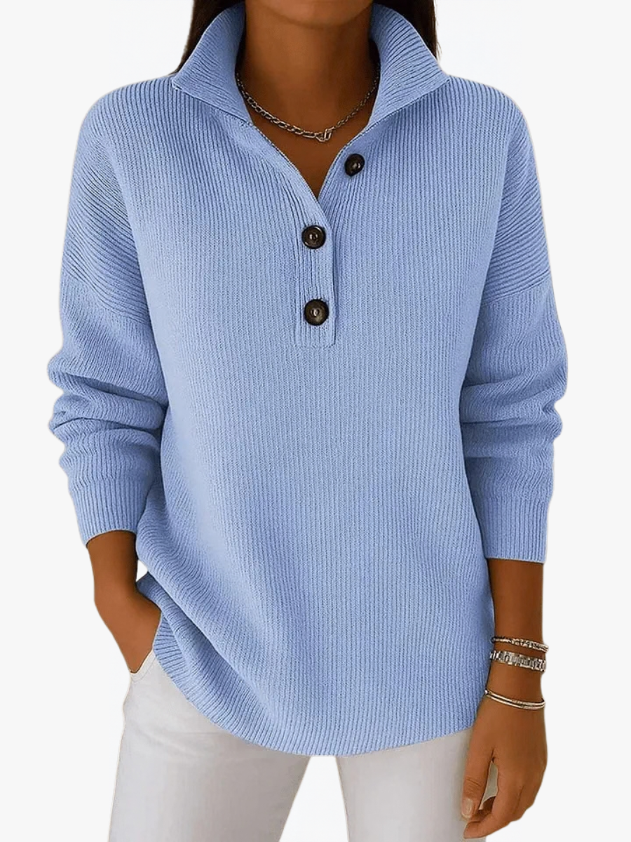 ROUSSEAU BORDEAUX | PULL POLO COL V EN MAILLE CÔTELÉE POUR FEMMES