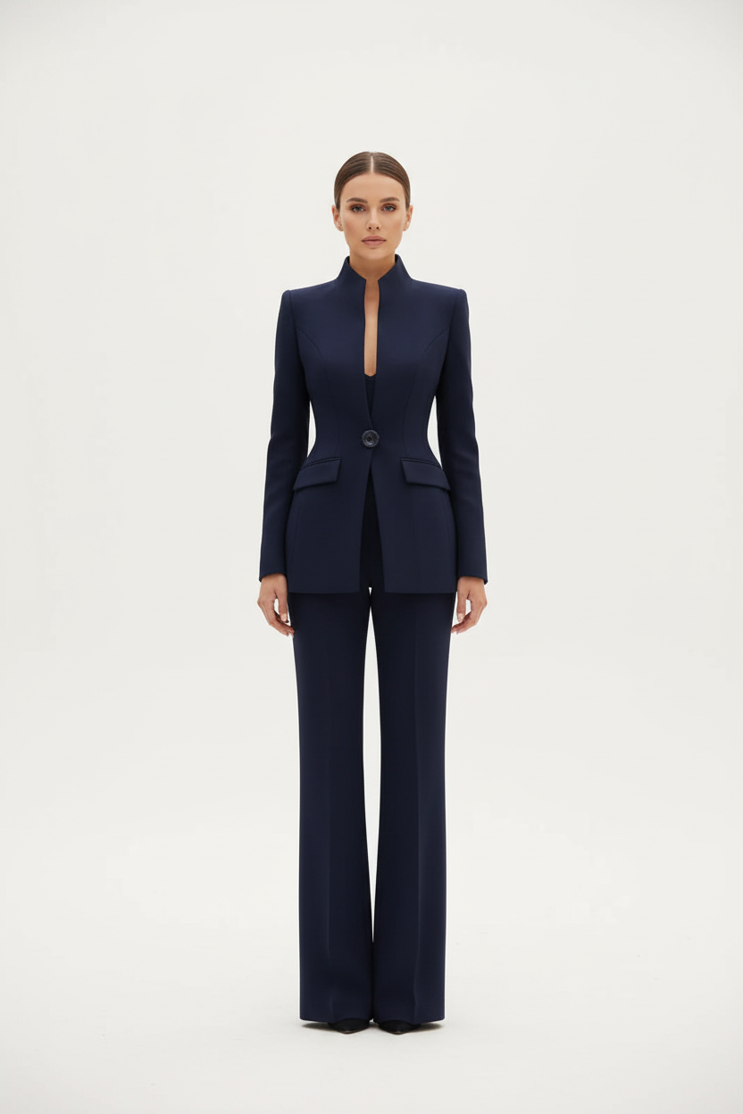 ROUSSEAU BORDEAUX | ENSEMBLE DE COSTUME FORMEL CHIC EN DEUX PIÈCES POUR FEMMES