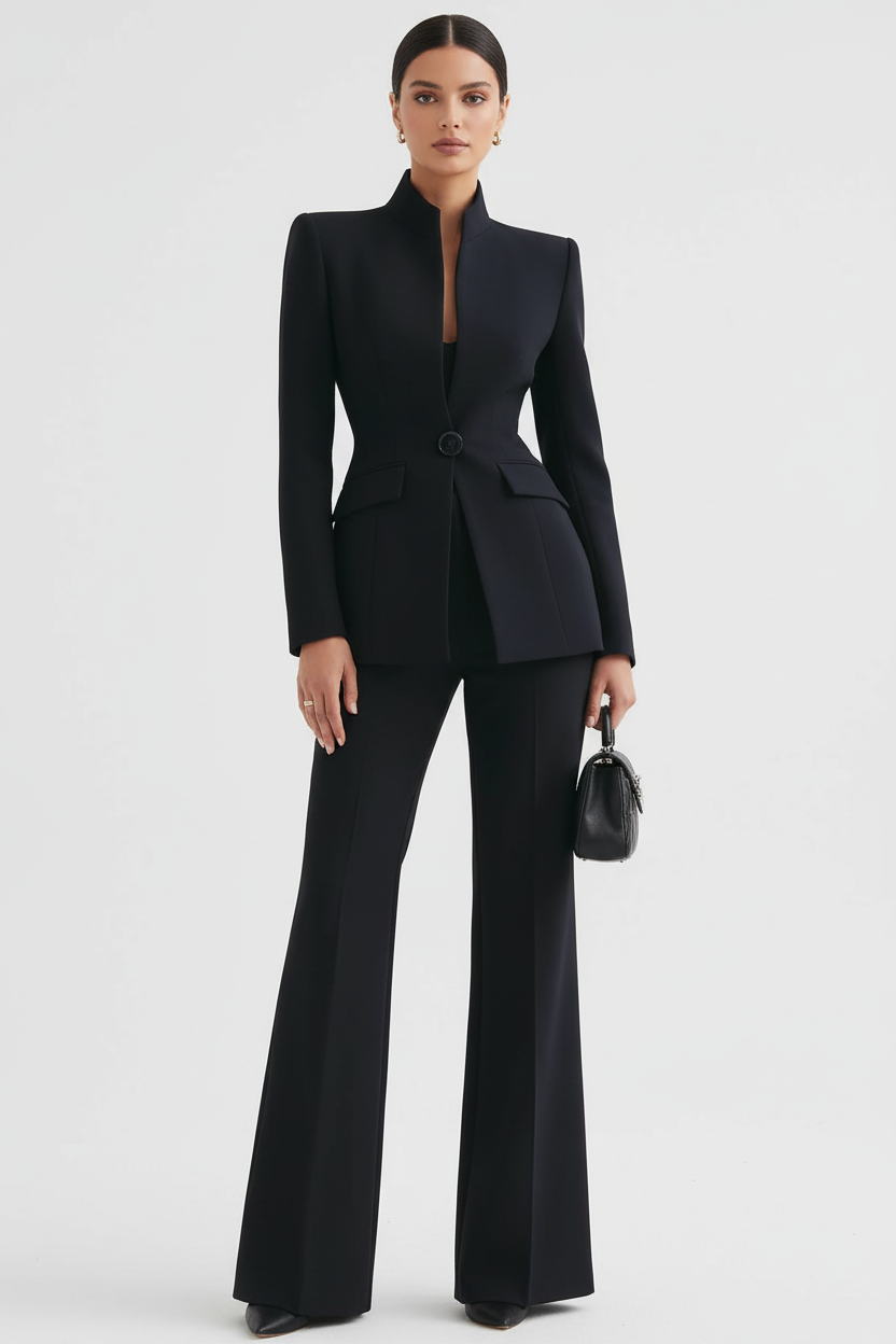 ROUSSEAU BORDEAUX | ENSEMBLE DE COSTUME FORMEL CHIC EN DEUX PIÈCES POUR FEMMES
